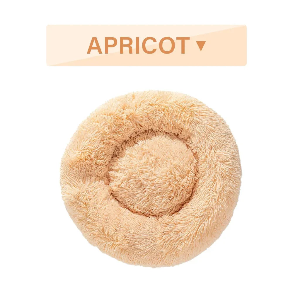 Fluffy Donut Dog Bed Warm Soft Long Plush Pet Cushion Dog House Cat Bed Washable Pet Sofa Mat Calming Samll Large Dog Beds - Bellarte Enchanté Fluffy Donut Dog Bed Warm Soft Long Plush Pet Cushion Dog House Cat Bed Washable Pet Sofa Mat Calming Samll Large Dog Beds